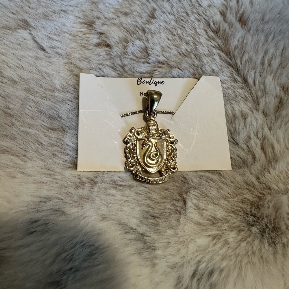Hot Topic Gold Slytherin Crest Necklace